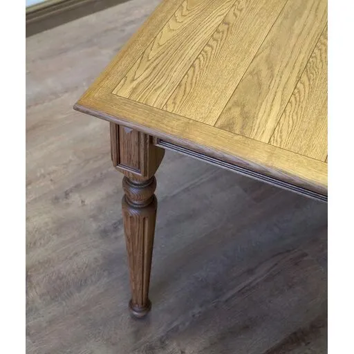 Tall square top fluted table legs tapered from oak - 2